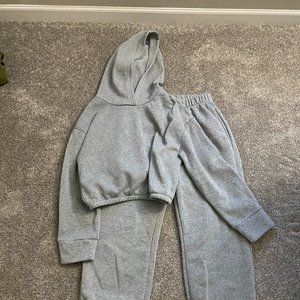 SHEIN Gray Sweatshirt & Sweatpants 2-Piece Matching Set